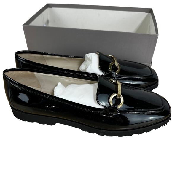 Amalfi by Rangoni NWB Gero Vernice Black Patent Leather Loafers Size 13 - Picture 2 of 9